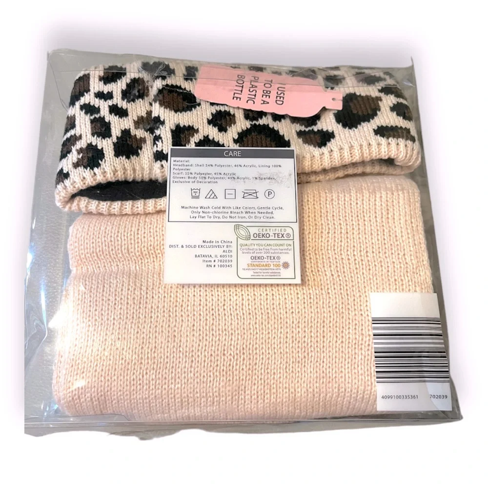 Serra Ladies 3-Piece Hat, Glove & Scarf Set, Pink, New